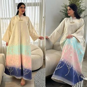 Ethnic Clothing Ramadan Islamic Middle East Arab Dubai Muslim Dress Luxury Fashion High End Jacquard Fabric Embroidered Gradient Robe