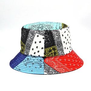 2024 Fashion Summer Paisley Print Fisherman Hat Reversible Harajuku Bucket Hats For Women Men Street Hip Hop Cap Fishing Hat 240518