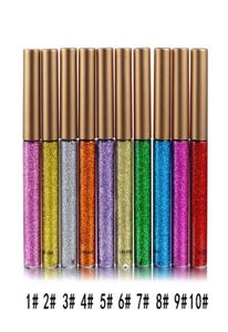 Handaiyan Glitter Eyeliner płynna wkładka oka Kolorowa błyszczące cekiny pęknięte łatwe do noszenia długotrwałe eyelinery 65886864