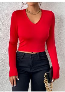 Новый V-образный вырезок Slim Fit Top Top: стильный бак верхней одежды для лестного и шикарного вида