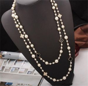 Designer jewelry necklace Women039s sweater chain long 18karat gold pearl chain You can buy them in combination3118253