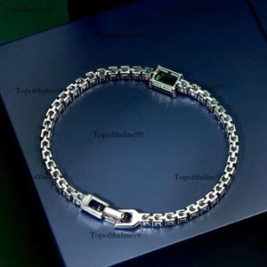 Sterling Sier Emerald Green Tennis Armreifen Armband für Frauen Hochzeit Fine Schmuck Weihnachten Originalausgabe