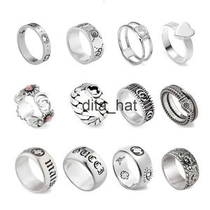 Mens Womens Designer Rings Double-G Shape Silver Couples Ring High-Quality Version Spot Wholesale Luxury Jewelry
