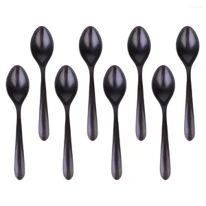 Colheres 8 PCs imitação de porcelana colher preto rice caseiro com comer talheres de mingau de tabela de mesa domésticos de melaimina