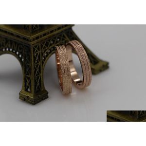 Para pierścieni Nowa para dwuten-line pierścień piaskowca 18K Rose Gold Mały palec Koreańska wersja moda Pierwsza biżuteria dostawa otrtw