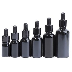 Packing Bottles Wholesale Essential Oil Glass Dropper Empty Black Cap Refillable Effective And Strong Eye Droppers Drop Delivery Offic Dhjq0