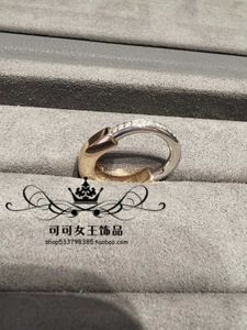 Designer S925 Sterling Silver Brand 18K Rose Gold Diamond Lock Ring för kvinnor med avancerade och nischdesignpar