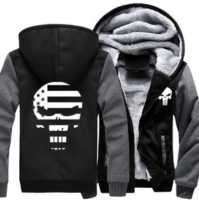 Drop USA Size Skulls Printed Hoodie for men Hoodies Sweatshirts Winter Thicken Fleece Warm Mens Jackets Coat4588571
