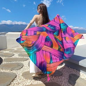 28 Styles 90x180cm Seyahat Plaj Güneş Koruyucu Eşarp Bikini Büyük Şal Sarong Wrap Eşarp Kadınlar Brezilya Mayo Banyo Kapaklar 240520