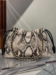 Snakeskin Lucky Bag Soft Nappa Schaf Leder Flamenco Geldbörse Clutch Mini Neuankömmlinge schwarze Flamencopurse Wolkenbeutel Schulterkreuzbody oder Handtasche