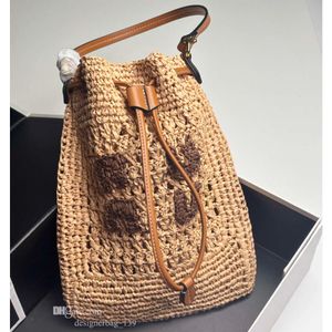 Mode Strohbag Designer Frauen Handtaschen Umhängetaschen Miui gewebte Kordelschneider Eimer Bag Beach Crossbody Tasche