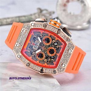 Orologio RM Luxury Watch New Europe and American Color Multi Element Quartz Multi Functional Six Ago Scansione Stop Watch for Men's Fashion Personality 2WDJ