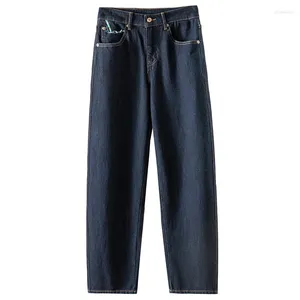 Women's Jeans 75% Cotton Summer Denim Pants Women 2024 Dark Blue