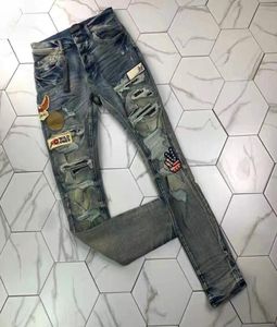 2men039s расстроенные разорванные джинсы скине
