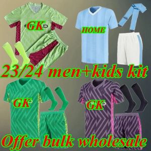 23 24 Haaland Soccer Jerseys Grealish Sterling Mans Cities Mahrez Version GK Kit de Bruyne Foden Football Shirt KIDS KIT LIVERA GRÖN PURPLE Målvakt 888 JJ 5.20