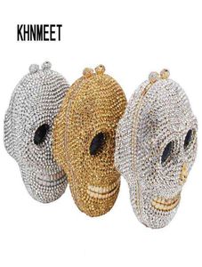 Designer Skull Clutch Bags Women Evening Purse Wedding Bags Crystal Chain Gold Silver Day Clutches SC787 2112153877683