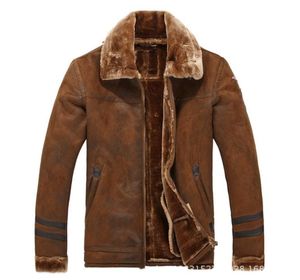 Ganze Uwback -Wildleder -Lederjacke mit Pelz Männern Pilot Lederjacken Männer Winter warme dicke Piloten Schichten Herren loser Windbreake2739728