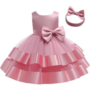 Abito da bambina Abiti da ragazza estiva Princess per abbigliamento da batteria per bambini vestito da festa di compleanno nata abito di gilet in pizzo 240518