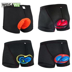 Wosawe Mens Road Cycling Gel Shorts Mesh Mesh respirável Rápido seco 5D MTB calcinha de calcinha de bicicleta de bicicleta Underpants 240520