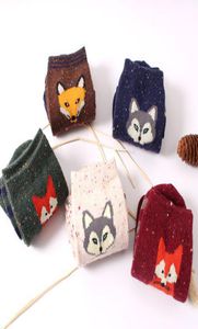 5Pairlot Lovely Wolf listrado 3D Meias de primavera Meias de inverno Meninas fofas calcetinas meias de Natal 5991193