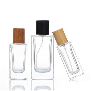 Perfume Bottles Wholesale Rec Glass With Wooden Cap Per Bottle Drop Delivery Office School Business Industrial Packing Shipping Cosmet Dh4Ig