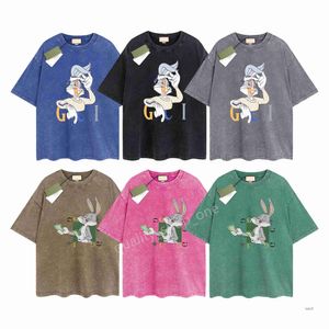 Męskie designerskie koszulki letnie gu koszulki marka vintage retro umyte koszulki męskie damskie krótkie rękaw Hip Hop Tops Shorts Ubrania G-65 V49B