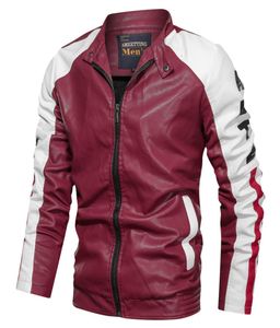 2020 Neue Herren -Motorrad -Bomberjacken Männlich Herbst Winter PU Leder Schlanker Biker Jacke Cobe Mann Kunstlederschichten Outdoor 4506111