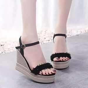 2024 New Wedge Summer Open Toe Fish Head Sandals Fashion Platform High H 460