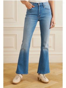 Women's Jeans 2024 Spring Female Stretch Slim Flared Women High Waist Blue Denim Ankle-Length Pants