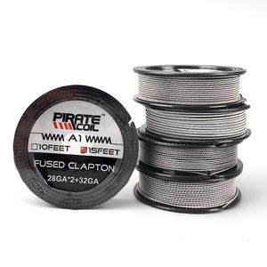 Fio de bobina pirata original A1 Alien Fused Clapton 24ga 28ga 32ga bobina DIY de 15 pés para RDA Tanque de aquecimento reconstruível ferramenta