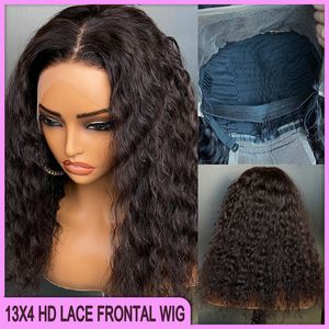 Onda profunda e profunda do Brasil Brasil -Brasil do atacado 13x4 HD Wig Frontal Wig de 16 polegadas 100% Cabelo humano virgem crua