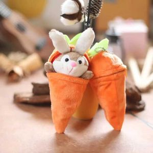 Gefüllte Plüschtiere 10 cm süße kreative Karotten- und Kaninchen -Plüsch -Puppe abnehmbar transformierte Kaninchen Karottenbeutel Anhänger für Osterkorb Geschenk für Kinder