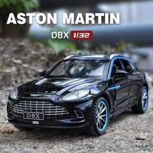 Diecast Model Cars Diecast Car Model of 1/32 Aston Martin DBX Med Sound and Light Collective Miniature Voiture Children Pojke Bil Toy Gift Birthday Y24052075GV