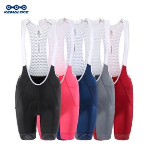 Kemaloce Cycling Bib Shorts preto azul vermelho gel feminino preenchido shorts de motoqueiro refletivo Mulheres ciclismo Knicker com 2 bolsos 240520