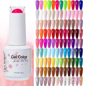 CLOU Beaute Gel Polish Neon Brown Red Blue Red Green Pastal Nude Art Varnishes Lacquer Top Coat