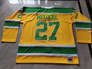 Hockey-Trikots physische Fotos Kalifornien Golden Seals Gilles Meloche Männer Jugend Frauen High School Größe S-6xl oder beliebige Namen und Zahlen-Trikot