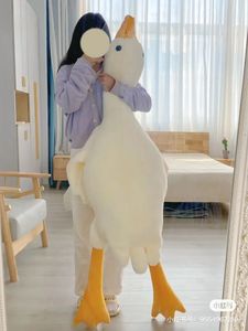 Gaint White Gans Plüschspielzeug Super weiche Gänse Stofftiere Plüsch umarmen Kissen Peluche Geschenke für Kinder Mädchen 240508