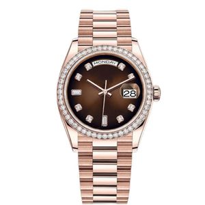 Diamond Watch Montre de Luxe Watches 41 36 мм автоматические розовые золото из нержавеющей стали 904L Двойные календарные наручные часы Водонепроницаемые светящиеся 348 м