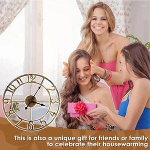 Wall Clocks Oversized Clock Metal Decorative Modern Battery Operated Analog Large With Arabic Numerals Wrought Iron