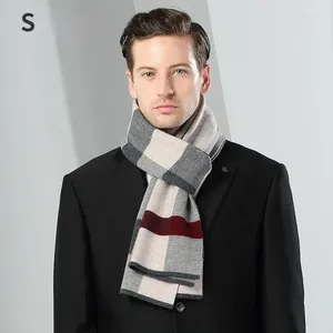 Halsdukar högkvalitativ ren ull män halsduk mjuk varm kashmir ljuddämpare manlig höst vinter sjal affär chrismas gåva pojke