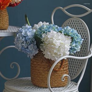 Flores decorativas 5pc Big Hydrangeas Spring Artificial Silk Flower Wedding Decor Hydrangea Bouquet Home Party Tabel Arrangement PO APS