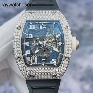 Richamills Watch Milles Watches RM010 AG WG Back Diamond 18K Platinum Tam İçi Boş Otomatik Mekanik Erkek