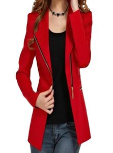 Nuove donne039s longsleeve corto giacca inverno cerniera giacche da donna cappotto femmina039s outwear rosso 4 size9419638