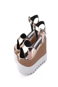 Stella McCartney 22SS Summer Women Plattform Sandalen Freizeit Lederstartbahnschuhe Ausschnitt Ladies Beach Walking Sliders Schuh 7671940