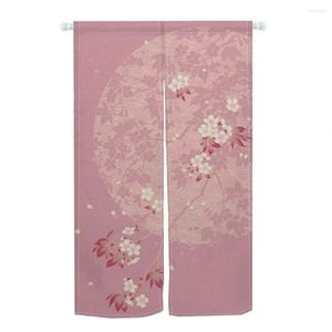 Cortina Noren estilo japonês Doorway Flores de flor rosa Lua Tapestry da porta impressa da porta