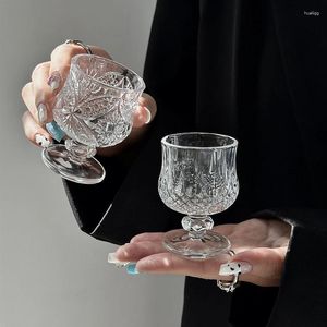 Şarap Gözlükleri 6 PCS/SET TÜMLÜMCE CAM ŞAMPAYONU KUKULU KULLANICI KİŞİLLİK DEĞİŞİMİ TESLİK PUDDING İÇECEK Viski Goblet Kase