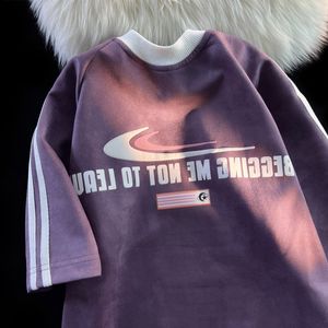 Amerikansk retro t-skjorta mocka bomull kortärmad t-shirt män och kvinnor par lösa tidvattnet varumärke överdimensionera skjorta på våren och sommaren.