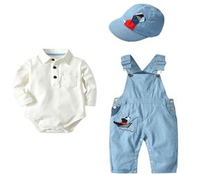 3PCSSet Autumn Spring Casual Toddler Baby Boys Romper Clothing Set Långärmad spädbarn BodysuitSpants, nyfödda pojkar overa7854838