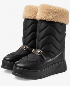 latest casual wool Snow Boots classic buckle designer womens shoes Top quality flat bottom non slip Ankle Bootie Thick bottom Mixe4835589