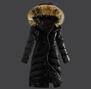 Women039S Trench Coats Kurtka duża prawdziwa futra szopa zimowa Kobiety ciepły zagęszcza płaszcz z kapturem bawełna w dół parka PLU1048726